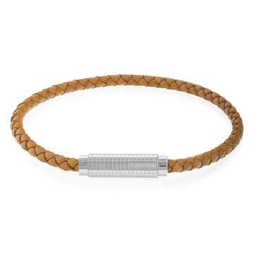 Ανδρικό βραχιόλι Calvin Klein 35000422 από ταμπά δέρμα με ασημένια αγκράφα.